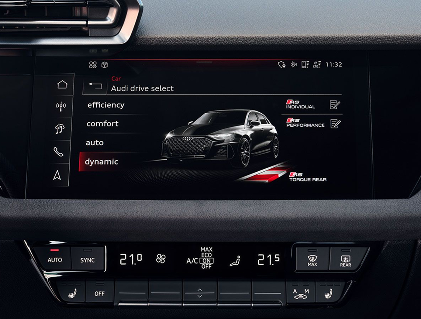 Audi drive select con modos RS